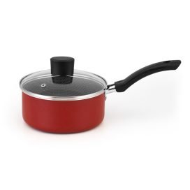 Panela enjoy 18 c/ tampa vidro antiaderente vermelho