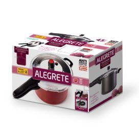 Panela pressão alegra 4,5l antiaderente cinza