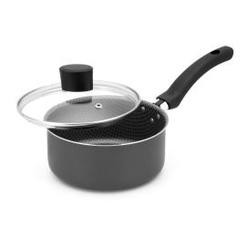 Panela enjoy 18 c/ tampa vidro antiaderente cinza