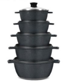 Jogo Panela Retro Pro 16 A 24 Grafite 5 pçs