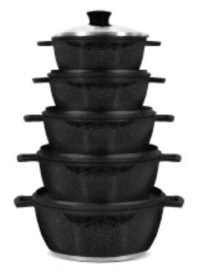 Jogo Panela Retro Pro 16 A 24 Preto 5 pçs