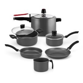 Jogo panelas enjoy  6 peças tampa vidro panela pressão