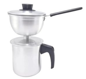 cuscuzeiro unico pequeno aluminio polido