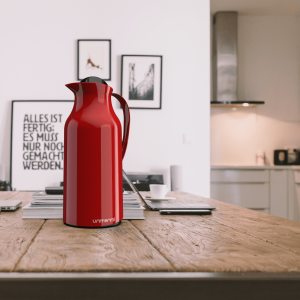 garrafa termica de mesa siena 1,0l vermelha eco - Imagem 4
