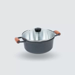 Jogo cacarola aluminio grosso com 5 peças e tampa vidro - Imagem 4