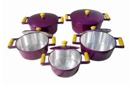 Jogo Cacarola Violeta Aluminio Grosso  com 5 peças