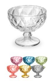 Taça sobremesa diamante vidro 320ml