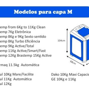 CAPA MAQUINA DE LAVAR TAMANHO (M) - Imagem 3