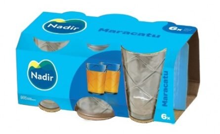 Jogo de Copos de Vidro Maracatu 270 ml com 6 unidades da Nadir