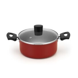 Cacarola enjoy n24 c/ tp vidro aderente vermelho