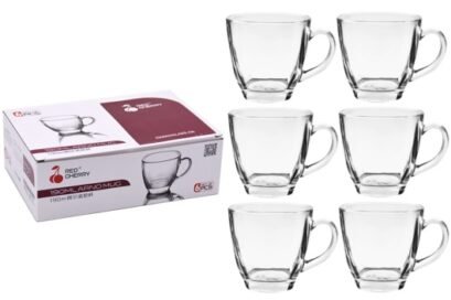 Xicara Vidro Transparente C06 190ml Quadrada Lisa