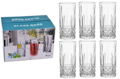 COPO VIDRO TRANSPARENTE C06 350ML TRABALHADO