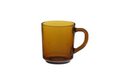 Caneca Vidro Marrom Liso 230ml