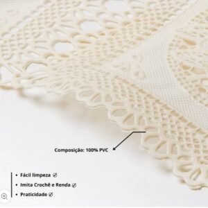 CAMINHO DE MESA BEGE VINIL MOD311 50CM POR METRO - Imagem 3