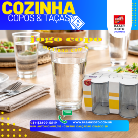 jogo copo liso de vidro montana