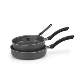 Kit enjoy frigideira reta 20/22 c/ espatula anti aderente cinza