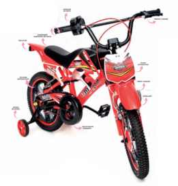 BIKE MOTO CROSS VERMELHA ARO 16