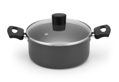 Caçarola enjoy com tampa vidro anti aderente cinza  n20