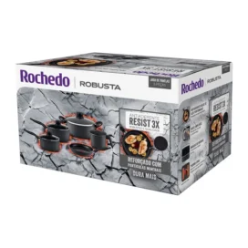 Jogo de Panelas Rochedo Robusta Grafite 5 Peças