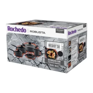 Jogo de Panelas Rochedo Robusta Grafite 5 Peças