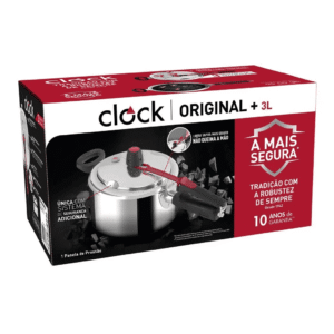 Panela de Pressão Clock Original Polida com Fechamento Interno 3L