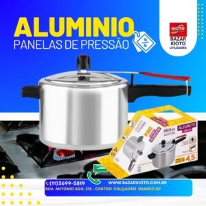 Panela pressao fechamento interno aluminio 4,5l polido