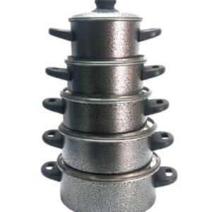 Jogo de Caçarolas Craqueladas Preta – 5 Peças