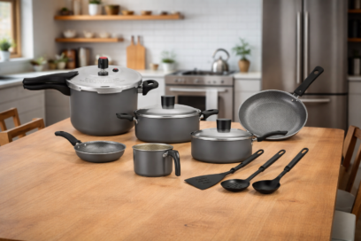 Jogo panelas enjoy com 10 peças com panela pressão