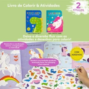Dinossauro ? Livro de Colorir e Atividades com Adesivos - Imagem 5