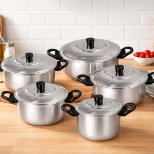 jogo de panelas 5 pecas aluminio polido