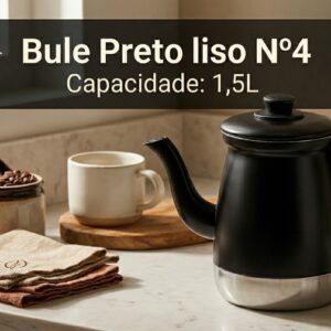 Bule Preto liso  pintadinho Nº4  1,5L