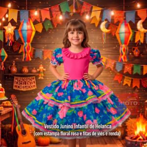 Vestido junino infantil com helanca