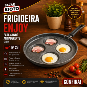 Frigideira Enjoy 4 Ovos 26 Aa Cinza
