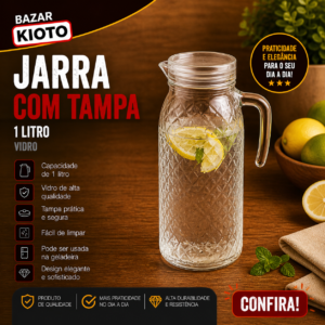 Jarra Com Tampa 1 L Vidro