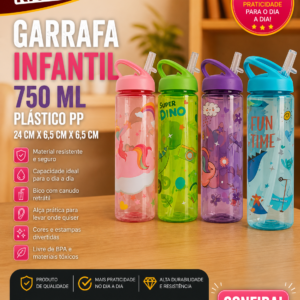 Garrafa 800ml Fruits Plastico