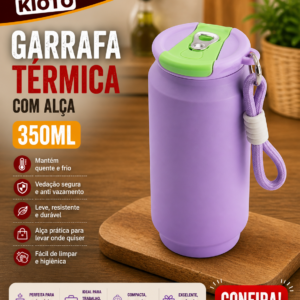 Copo Termico 380 Ml Aco Inox, Plastico Pp E Poliester 7,4 Cm X 6 Cm X 18,5 Cm