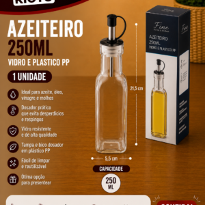 Azeiteiro 250ml Vidro E Plastico Pp
