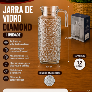 Jarra 1,8l Vidro 9cm X 17cm X 25,5cm