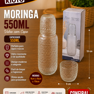 Moringa 550ml Vidro 9 Cm X 9 Cm X 19 Cm