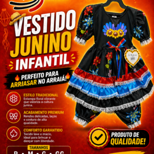Vestido infantil Caipira