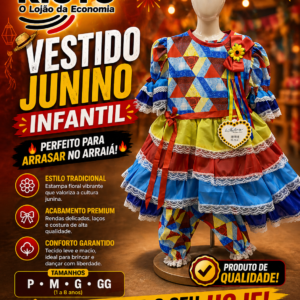 Vestido Juvenil Colors Caipira Tamanho 12