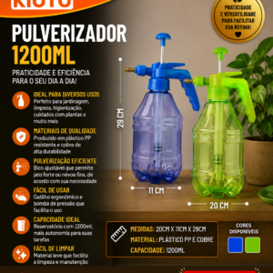 PULVERIZADOR 1200ML PLASTICO PP E COBRE 20CM X 11CM X 29CM