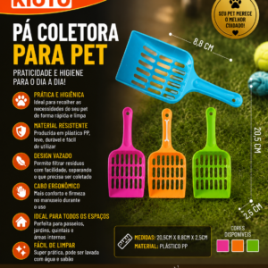 PA COLETORA PARA PET PLASTICO PP 20,5CM X 8,8CM X 2,5CM