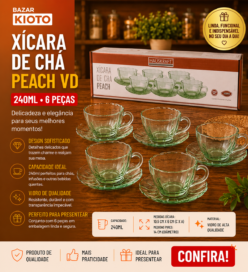 XICARA CHA PEACH VD 240ML 6PC
