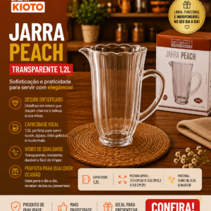 JARRA VIDRO PEACH TRANSPARENTE 1,2L
