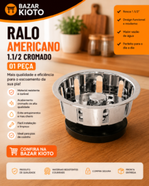 RALO AMERICANO 1.1/2 CROMADO (01 PECA)