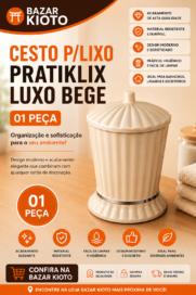 CESTO P/LIXO PRATIKLIX LUXO BEGE (01 PECA)
