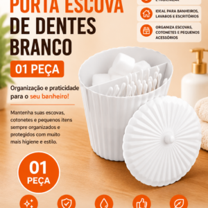 Porta escova de dentes branco (01 peca)