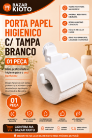 Porta papel higienico c/ tampa branco (01 peca)