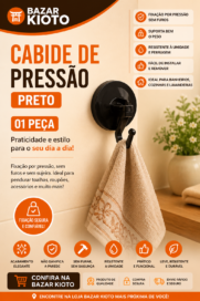 Cabide de pressao preto (01 peca)